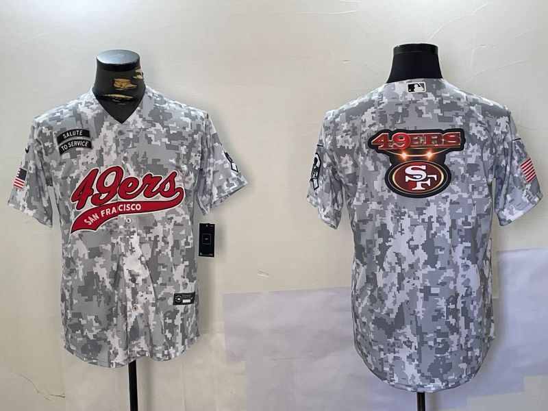 Men San Francisco 49ers Blank Nike Arctic Camo 2024 Salute to Service Limited NFL Jersey style 17